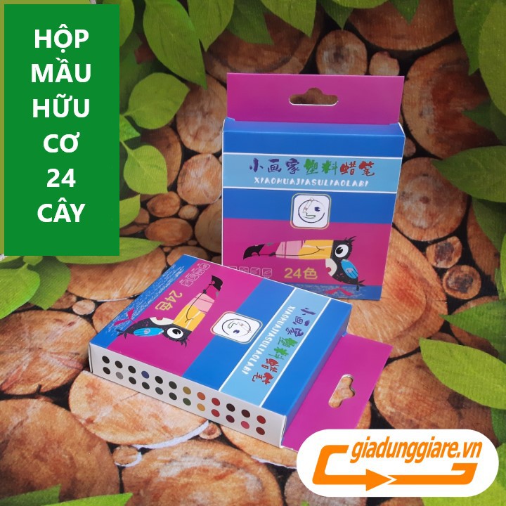 (Hộp 24 cây) SÁP MẦU HỮU CƠ TỰ NHIÊN cho bé tập tô tập vẽ không phai mầu, không dơ tay, không gây hại - giadunggiare.vn