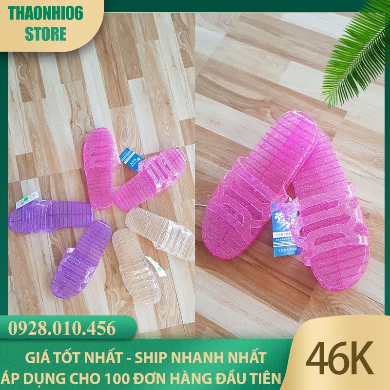 Dép nhựa đi trong nhà, ngoài trời kim tuyến óng ánh