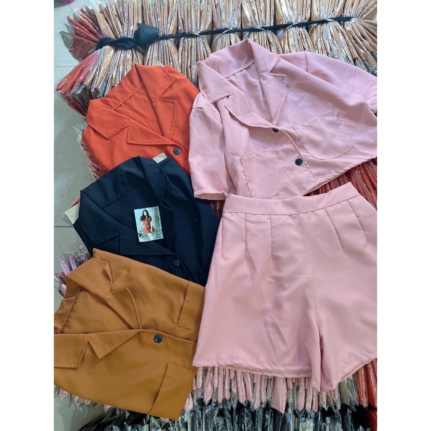 Set Bộ Áo Vest Croptop Mix Quần Giả Váy Cho Nàng PNT SHOP