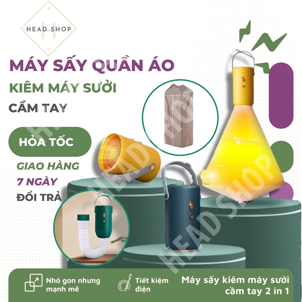 Máy Sấy quần áo sưởi ấm nhà cửa chăn gối mini cầm tay thông minh tiện dụng đa chức năng mã RF168  HeadShop
