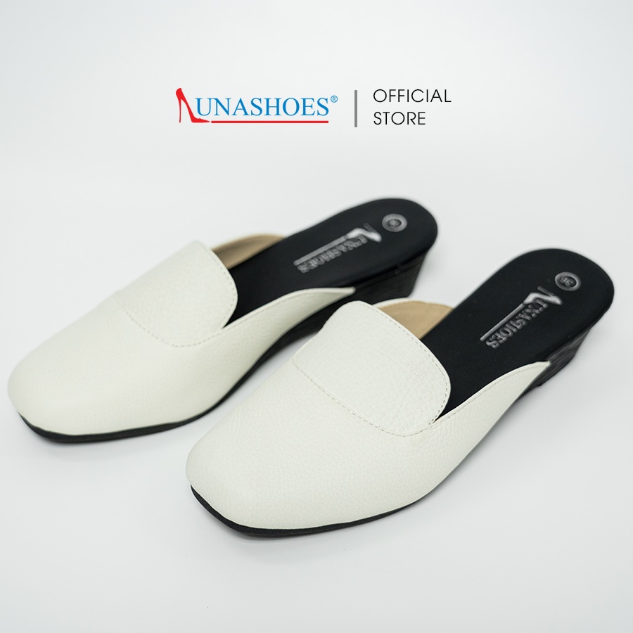 Giày sục nữ 3p LUNASHOES 6208 da bò mềm êm chân mũi tròn đế tpr chống trơn trượt chống nước bảo hành 2 năm