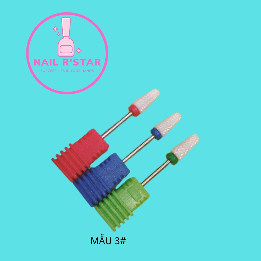 Đầu mài sứ mới dũa phá móng chuyên nghiệp - 12 mẫu đầu mài phá, mài mịn, mài khóe loại tốt  NAIL R’STAR