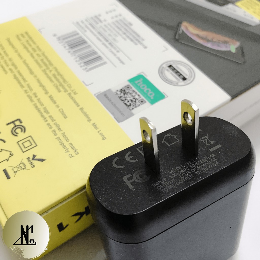 ⚡NowShip⚡ Cốc Sạc 3 cổng USB Hoco C15 / HK1 5A có màn LED hiển thị dòng Chính Hãng Ổn định dòng cho Iphone iPad Android