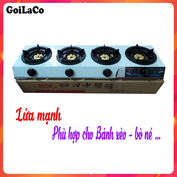 BẾP GAS BÁN CÔNG NGHIỆP KHÈ SOGO 4 LÒ GT-208S4