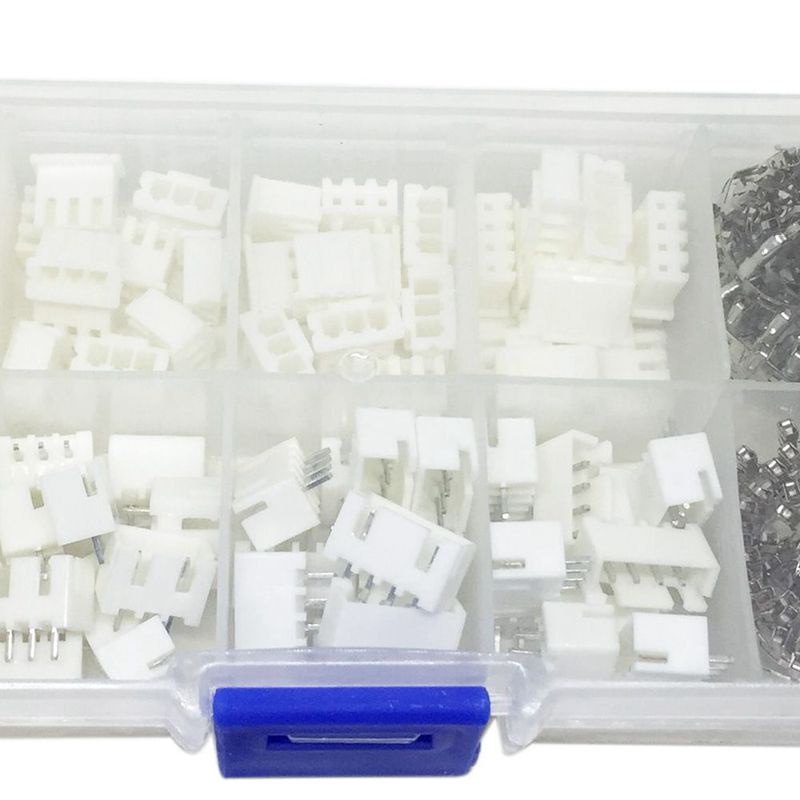 Set 250 bộ 50 bộ phận nối đầu cuối thẳng + đầu nối dây điện chữ Y 2.54mm XH2.54 2p 3p 4 pin