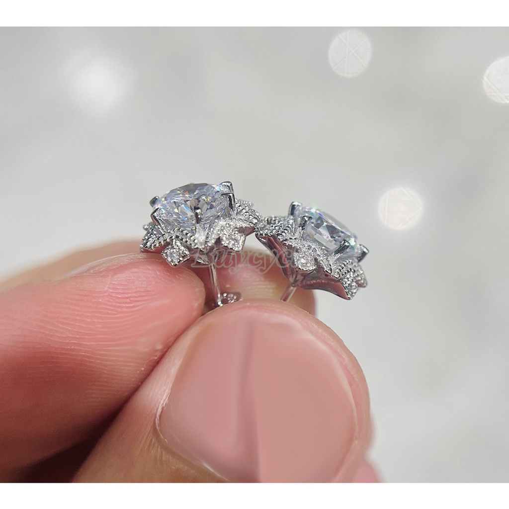 Bông Tai Hình Giọt Nước Đính Đá Zircon Thời Trang Lãng Mạn Cho Nữ