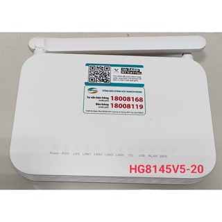 Modem GPON Viettel Huawei HG8145V5-20 phát wifi 2 băng tần, chuẩn GPON, dùng Bridge Mode hoặc làm Converter.