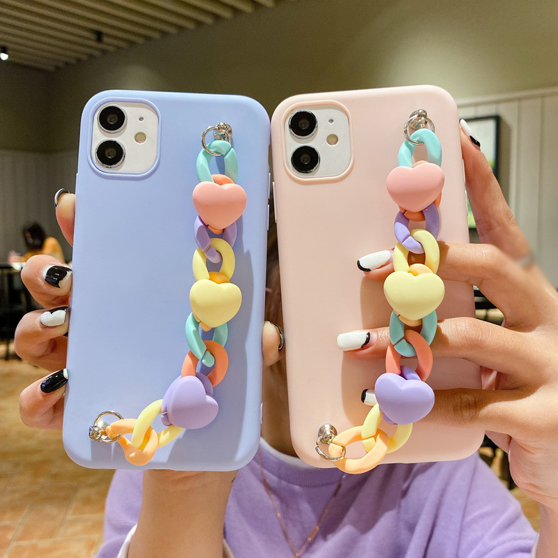Ốp Lưng Mềm Có Dây Đeo In Hình Trái Tim 3d Cho Oppo Reno5 A15 A7 A12 A5S A3S A91 A92020 A52020 A83 A71 A53 A73 A93 Reno4F A31 A92 A52 F11