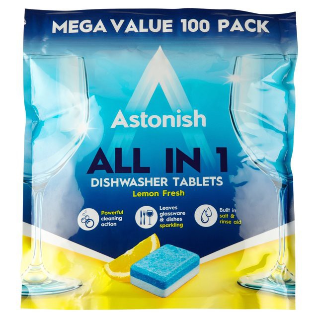 Viên rửa chén Astonish all in 1 (gói 100 viên)