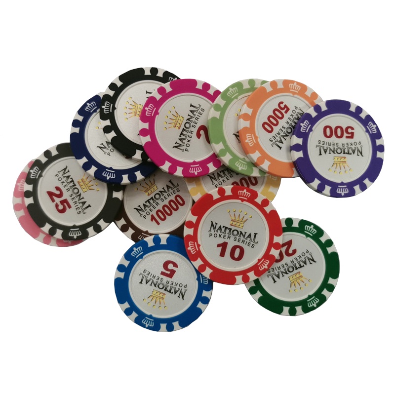 Chip poker có số , phỉnh poker , chip dòng Nation.al Vương Niệm chất nhựa cao cấp PK 12