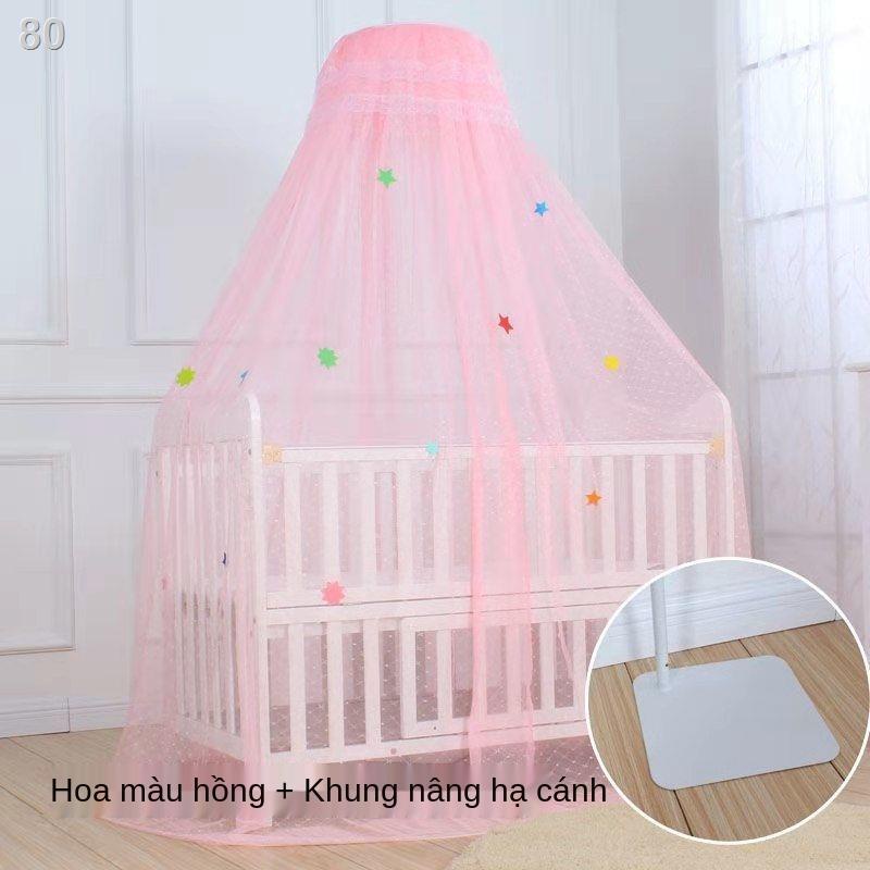 YMàn chống muỗi sàn cũi trẻ em cửa mở Cửa lưới chống muỗi Cung điện Giá đỡ màn chống muỗi cũi jacquard đa năng