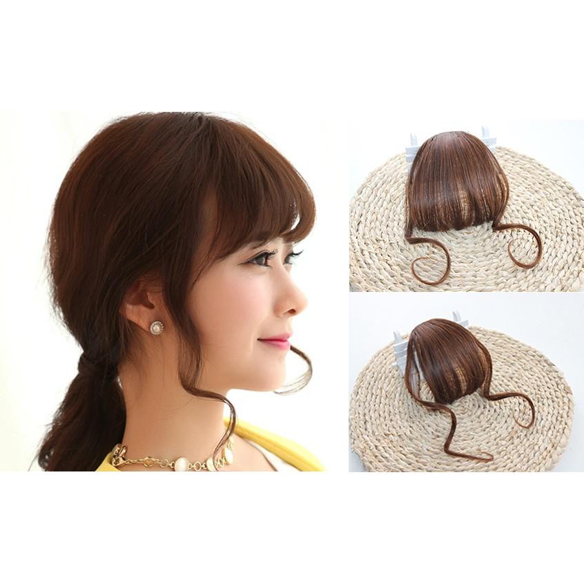Tóc giả Mái Thưa Bát Xoăn Hàn Quốc Sợi Tơ Cao Cấp Đẹp Tự Nhiên QiQiShop