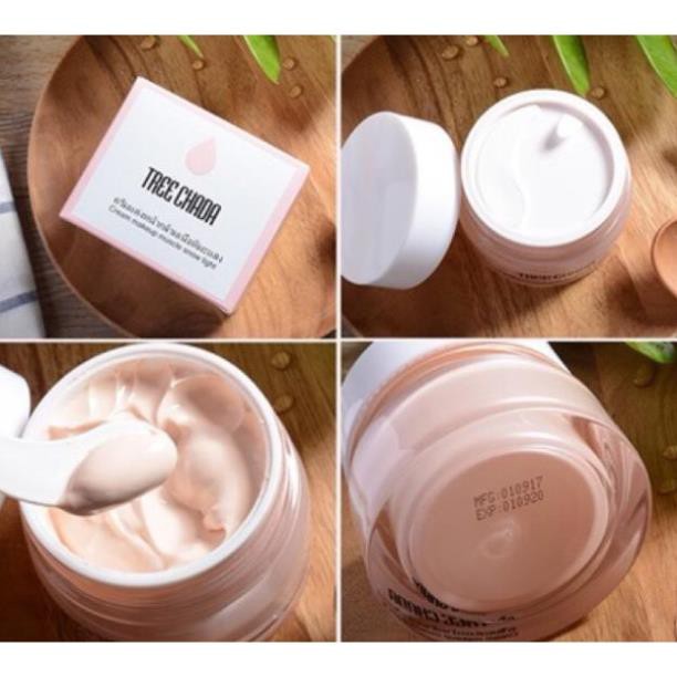 Kem Trang Điểm Ma Thuật TREE CHADA Cream Makeup Muscle Snow Light 50ml - Thái Lan + tặng sữa rửa mặt Acnes Pure White