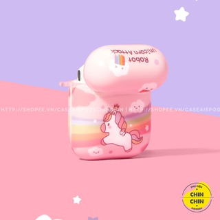 Set Case Vỏ Bao Airpod1 2 Pro Unicorn Bằng Nhựa Dèo TPU Chống Bám Bụi Kèm Móc Khóa Cực Cute - Chin Chin Shop