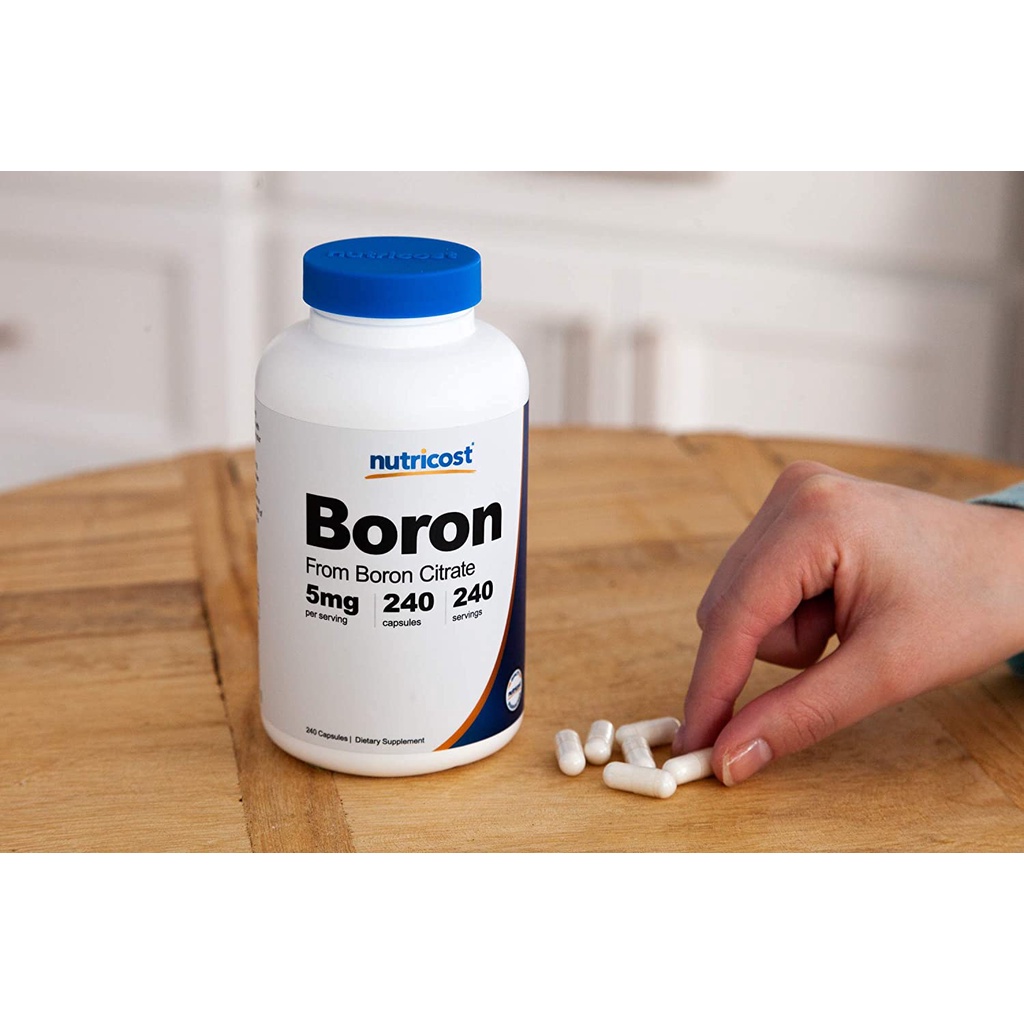 Nutricost Boron 5mg Viên Bổ Sung Boron Tăng Hệ Miễn Dịch Sinh Lý Cho Nam (240 Viên)