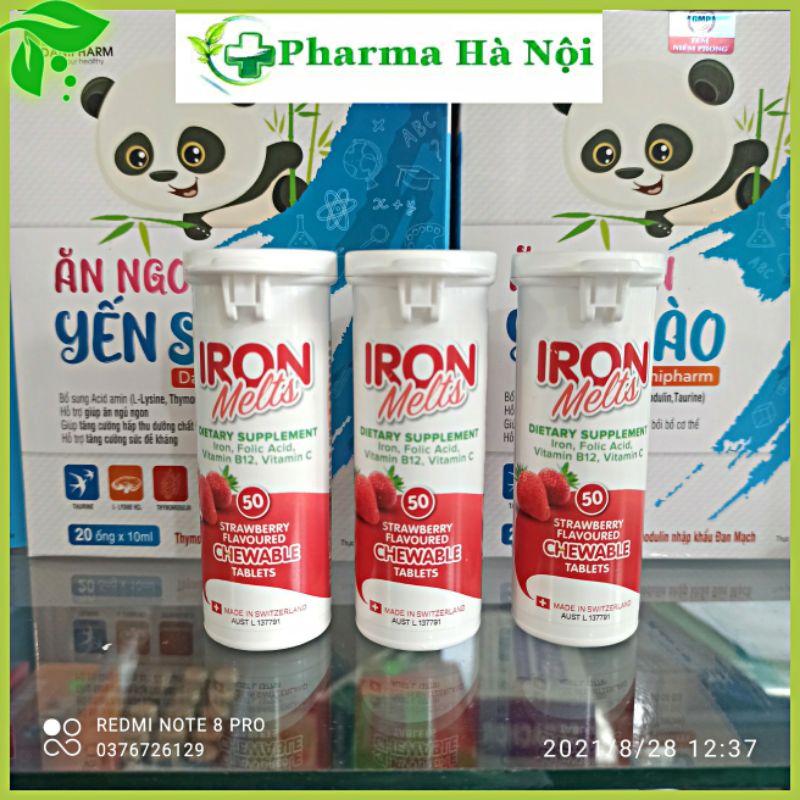 Sắt ngậm Iron melts Úc lọ 50 viên 🔥Cam kết chính hãng 🔥