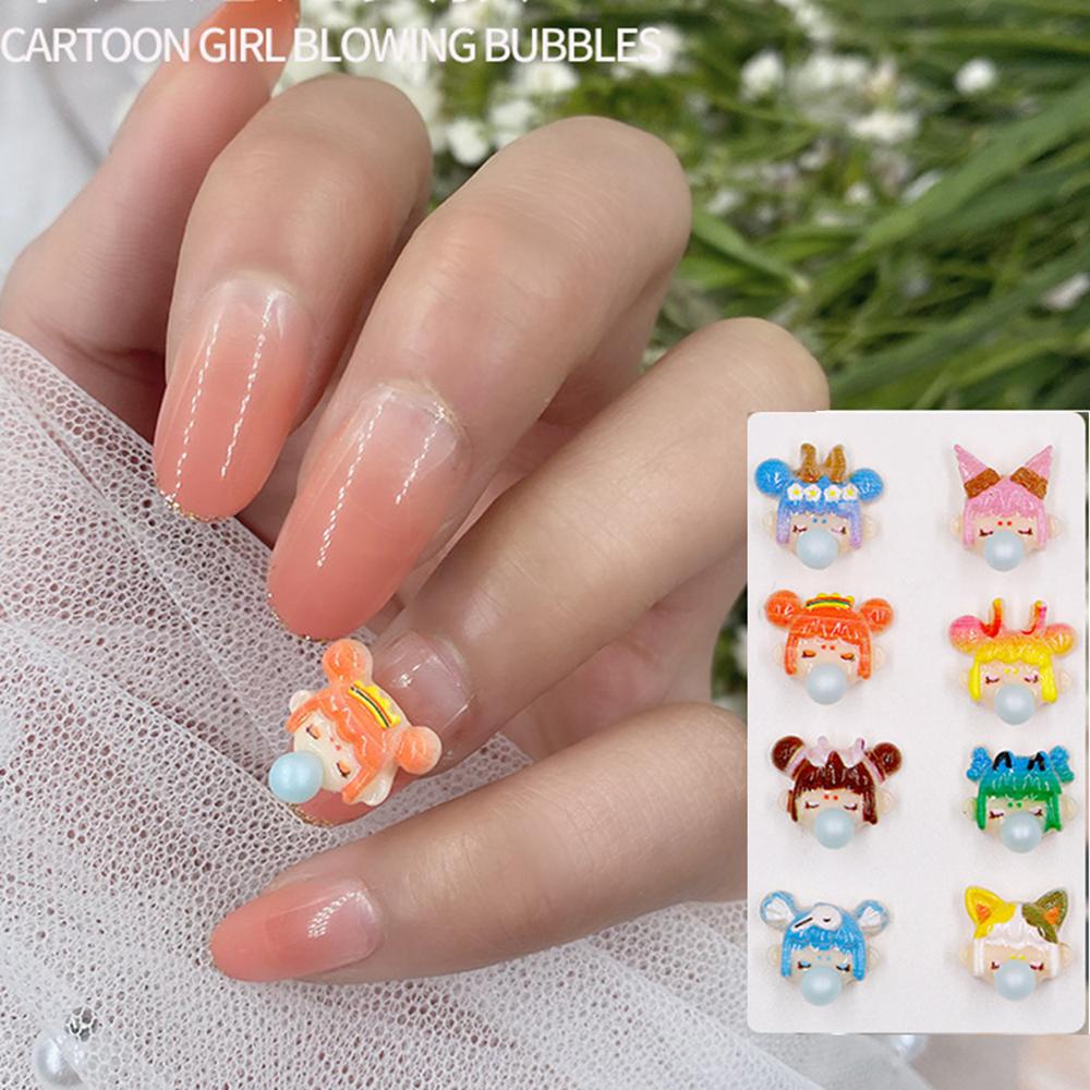 Phụ Kiện Trang Trí Móng Tay Hình Trái Tim Hoạt Hình Dễ Thương