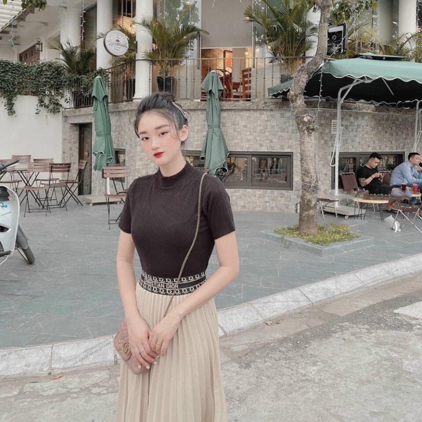 Chân váy dạ dáng dài nữ xếp ly cạp chun siêu xinh TEMA | BigBuy360 - bigbuy360.vn