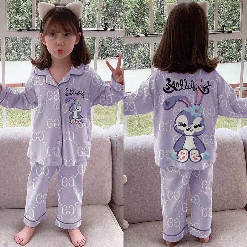 set pijama thỏ tím bé gái