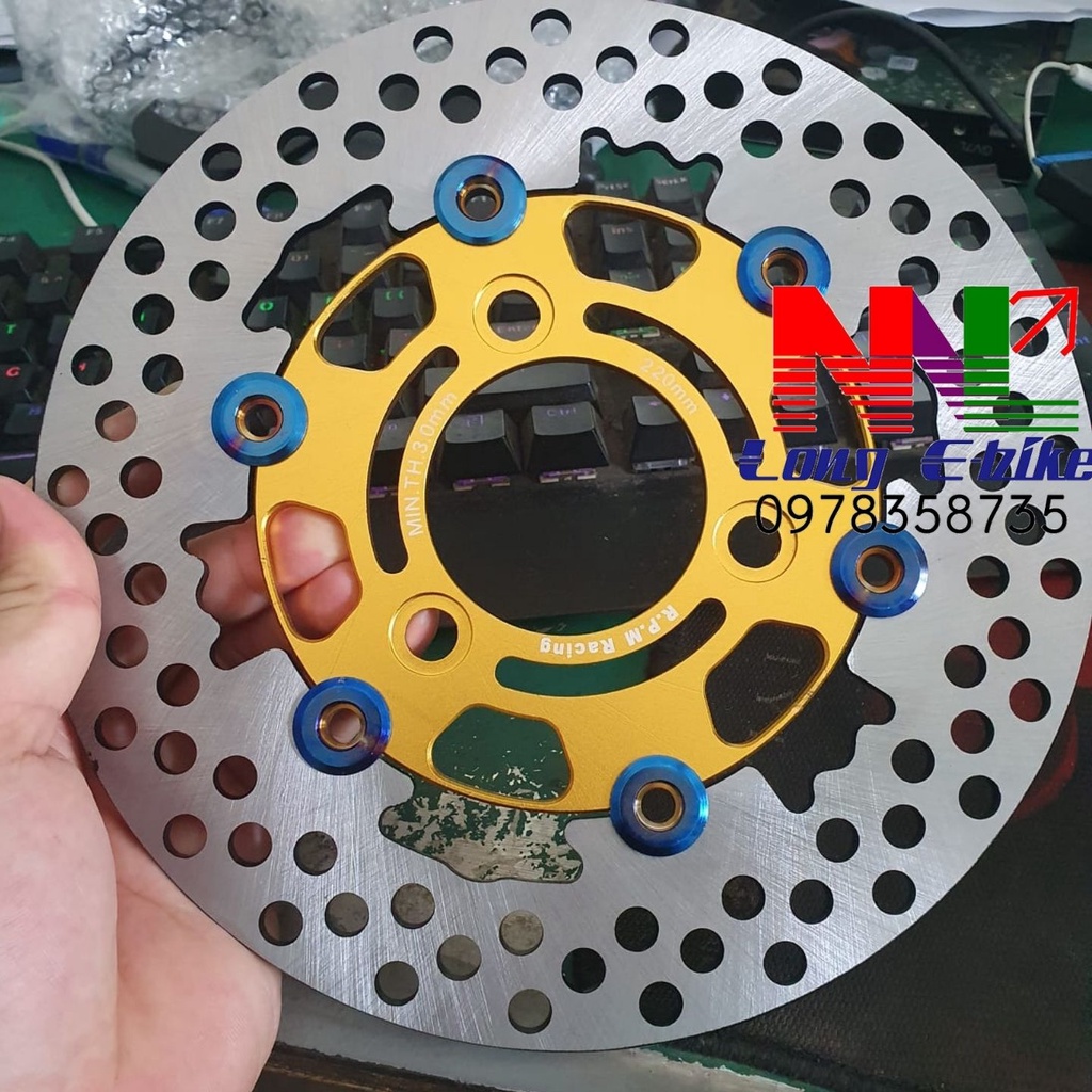 Đĩa phanh xe điện 220mm lòng nhôm màu