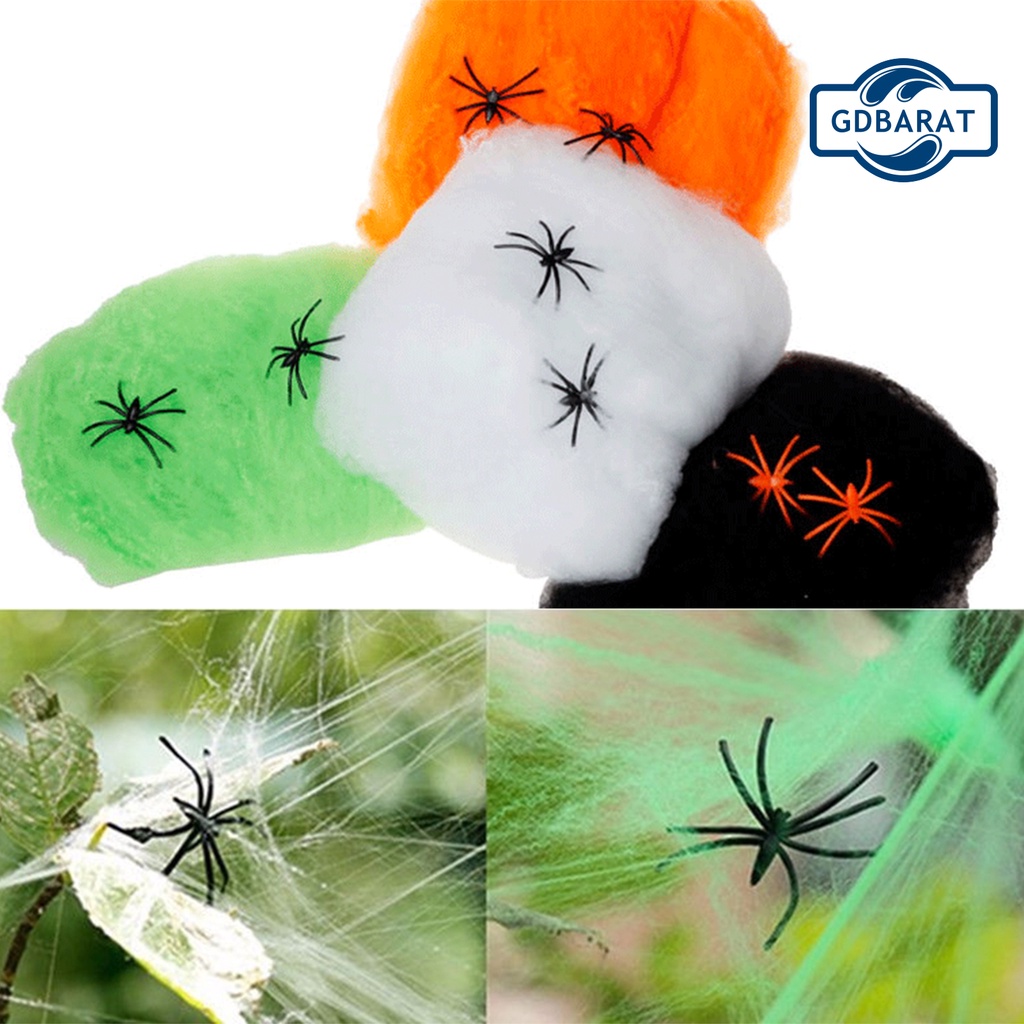 Mạng Nhện Nhân Tạo Màu Trơn Nhiều Màu Sắc Dùng Để Trang Trí Halloween