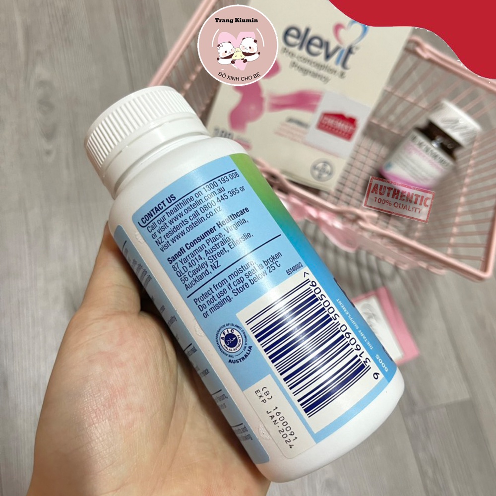 Combo Dành Cho Bà Bầu Elevit - DHA Bio Island - Ostelin Vitamin D & Calcium - Sắt Blackmores Iron