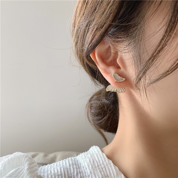 Bông tai nữ hình bướm đính đá Her Accessories chuôi bạc 925 phụ kiện trang sức đi tiệc H123