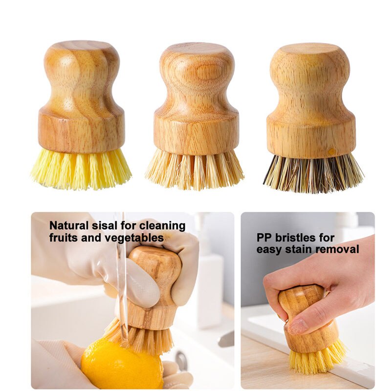 Bàn Chải Rửa Chén Dĩa Bằng Gỗ Tự Nhiên Cho Nhà Bếp