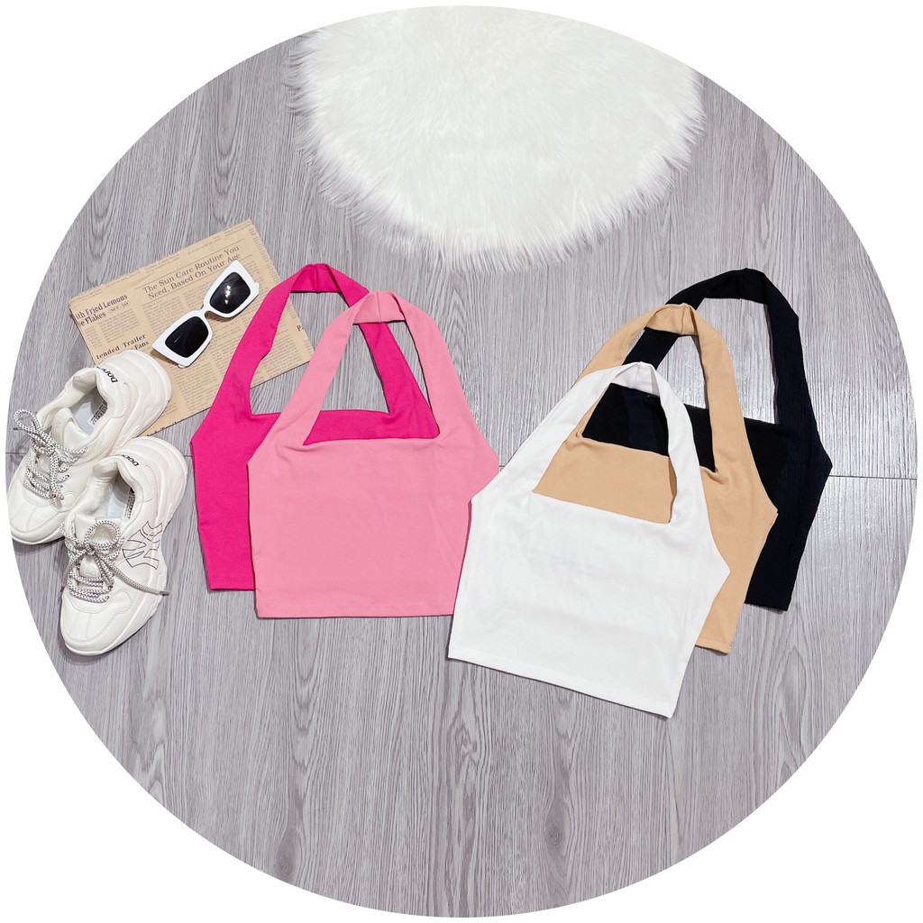 Áo Croptop Kiểu Yếm Dây Chồng Cổ