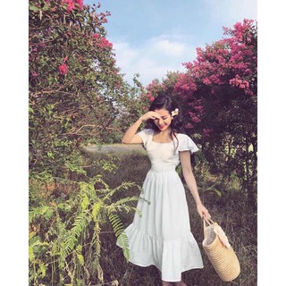 [Chất Đẹp] Đầm Maxi Đi Biển Siêu Xinh, Váy Trắng Tiểu Thư Đẹp Bồng Bềnh