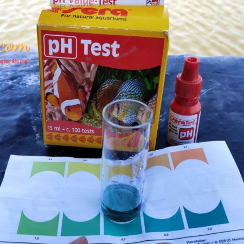 Bộ test pH Sera, đo pH Đức, kiểm tra pH nước nuôi thủy sản, cá cảnh, thủy sinh, thủy canh.