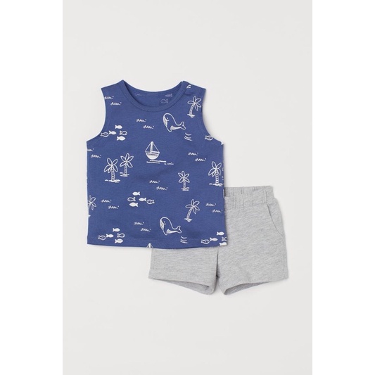 Set bộ ba lỗ cotton bé trai vợt sale