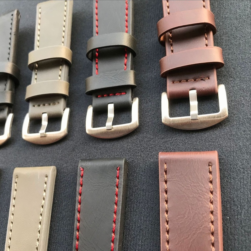 Dây Đeo Đồng Hồ Thể Thao Bằng Da Mềm 18mm 20mm 22mm 24mm Phong Cách Vintage