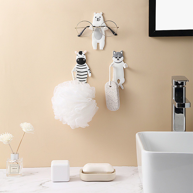 Móc treo đồ dán tường đa năng hình con vật xinh xắn đáng yêu