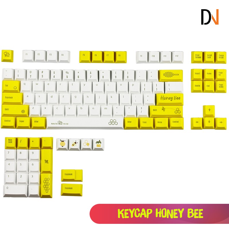 Keycaps HONEY BEE - PBT - Cherry profile + Tặng kèm Keypuller