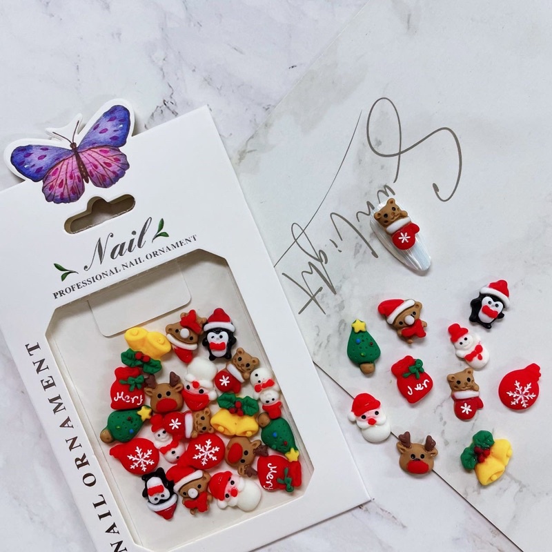 Phụ kiện charm noel mix mẫu trang trí nail