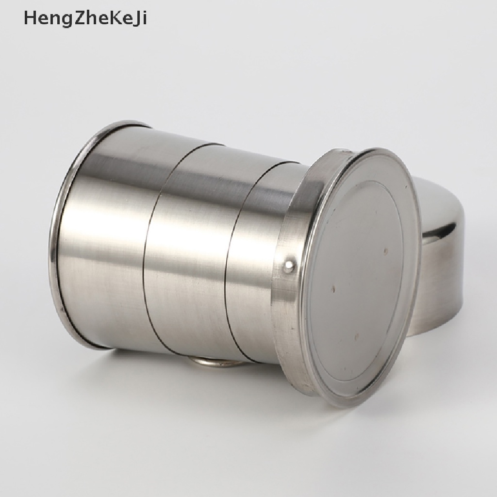 Cốc Đựng Nước Bằng Thép Không Gỉ Có Thể Gấp Gọn Kèm Móc Khóa Tiện Dụng