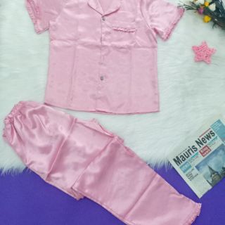 Bộ bijama lụa dài freesize đến 55kg ( ảnh thật)