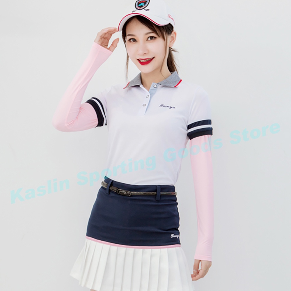 Áo Thun Đánh golf Bằng Lụa Lạnh Phối Lưới Chống Nắng Tùy Chỉnh Thời Trang Mùa Hè Cho Nữ