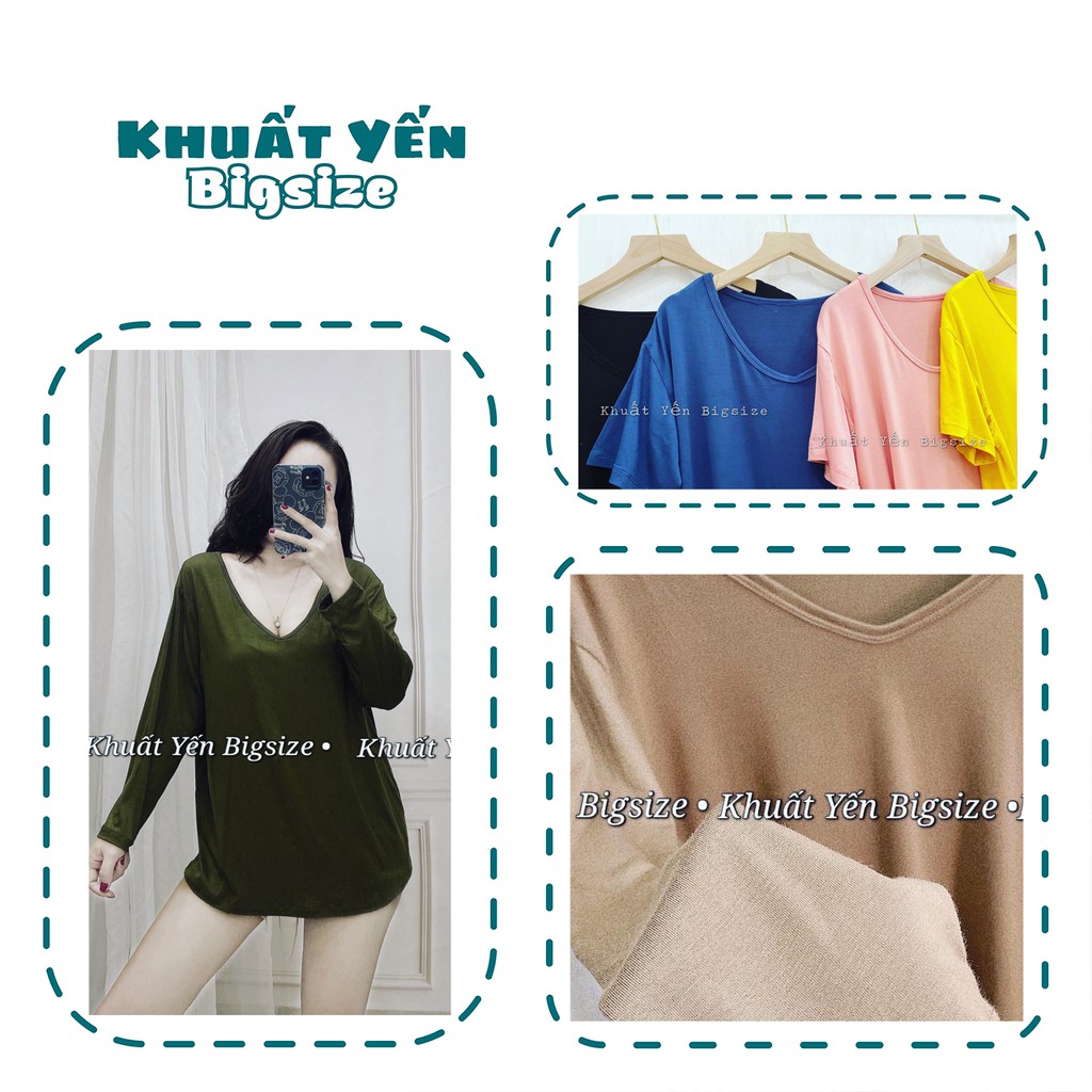 (50-100kg) Áo thun nữ cổ tim form rộng nhiều màu tay ngắn cổ V chất mát 50kg đến 100kg Khuất Yến