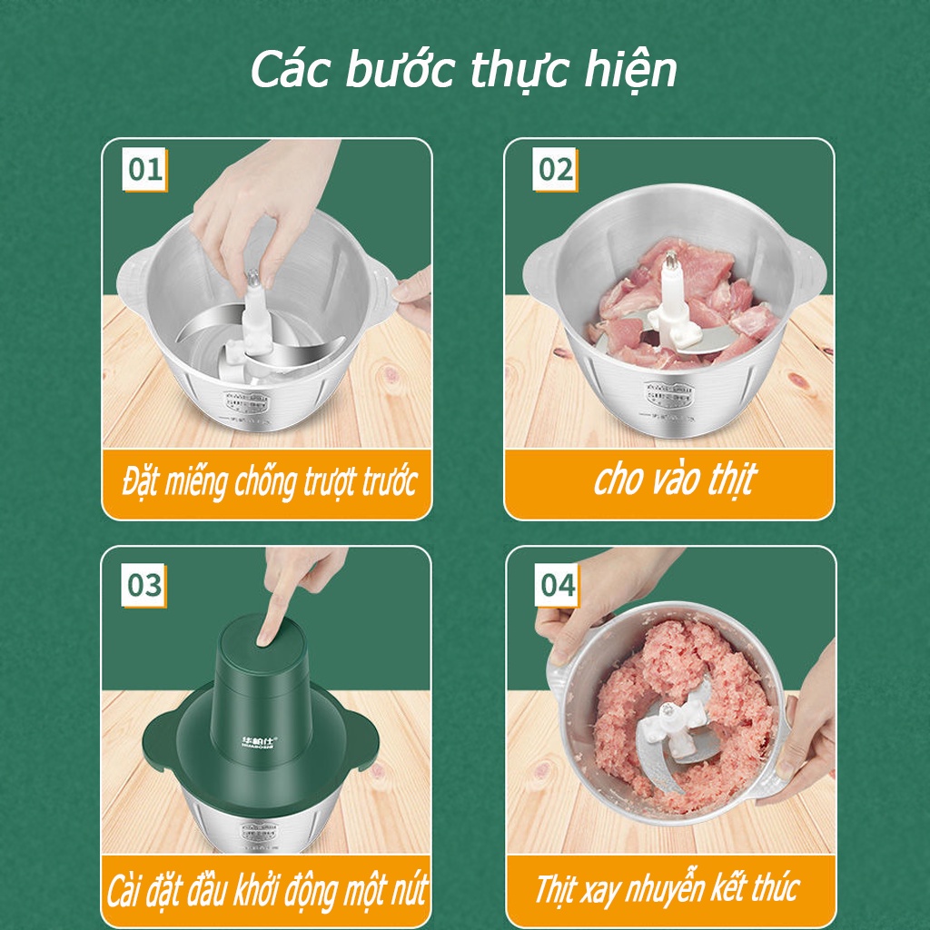 máy xay thịt,đa năng-xay thực phẩm -（2-3L） - Máy say tôm, cua, cá, tỏi ớt, rau củ quả-XQY-71