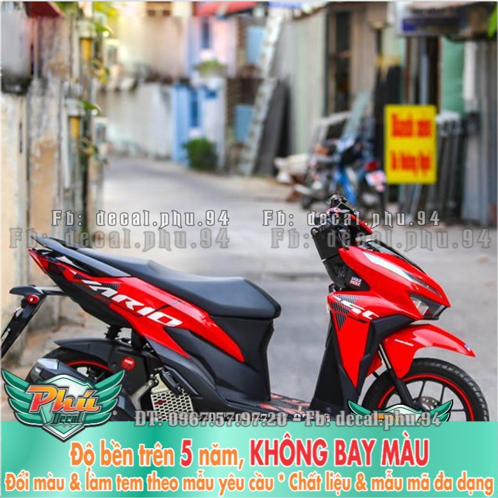 Tem rời Vario 150 INDO đỏ (P) -1