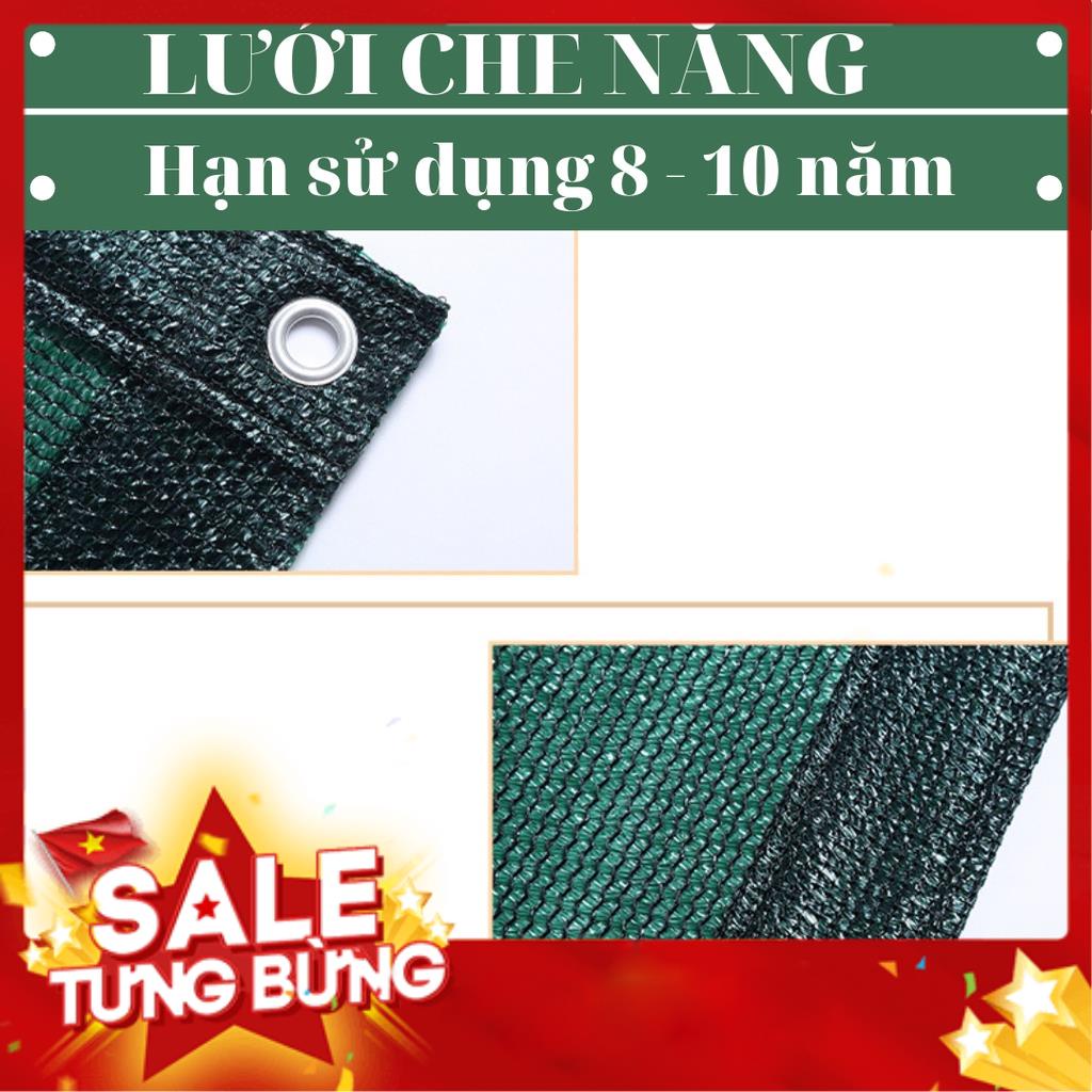 Lưới Che Nắng Nam Việt - Kích Thước 2x4 - Màu Xanh Rêu - May Viền Đóng Khoen Sẵn