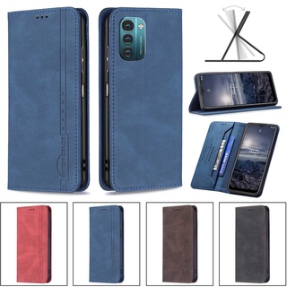 Vỏ bao da điện thoại nắp lật từ tính chống trộm cho nokia g11 / nokia g21