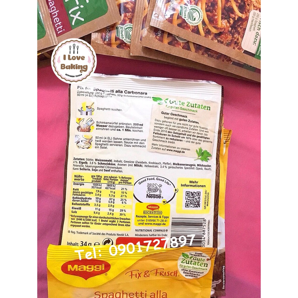 Gia Vị Sốt Mỳ Ý Maggi Spaghetti Carbonara 35g