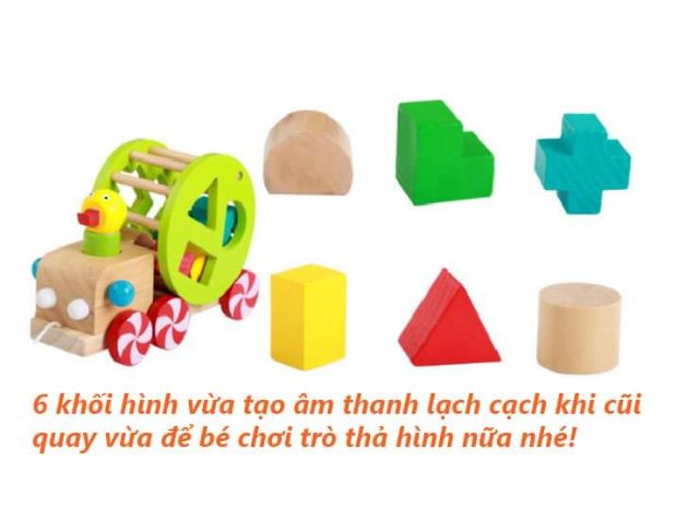 Đồ chơi gỗ Xe thả hình gỗ có dây kéo cho bé