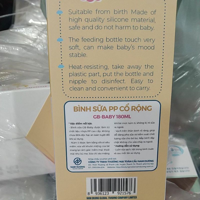 Bình sữa cổ rộng có tay cầm Baby Bottle 180ml, 240ml nhập khẩu Hàn Quốc