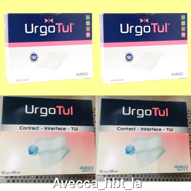 Nhà thuốc Pharnamhai, Băng Gạc Urgotul Trị Bỏng 5cm×5cm ;10cm x 10cm ( Hộp 10 Gói )