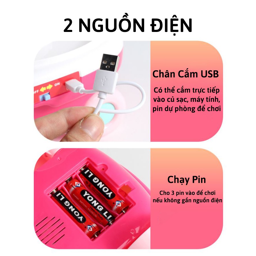 Máy Gắp Thú Bông TẶNG KÈM 3 PIN máy Gắp Kẹo cho bé - Cắm điện trực tiếp hoặc chạy pin