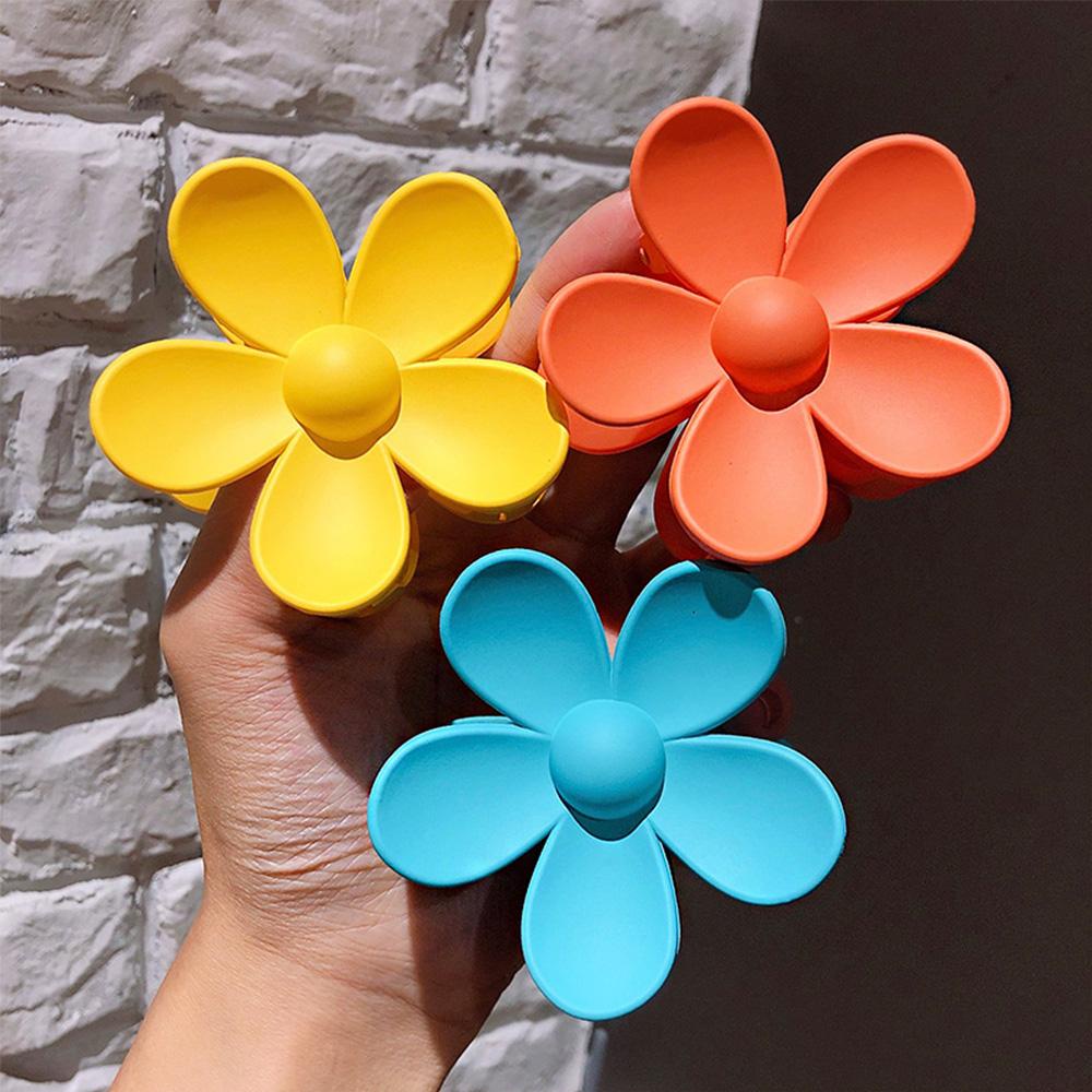 SOMEDAYZL Kẹp Tóc Nhựa Hình Hoa Lớn Màu Kẹo Ngọt Cho Nữ